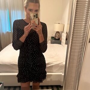 Sparkly rushed mini dress